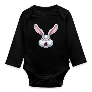 Illustration de bande dessinée de Shock Bunny - Body Bébé bio manches longues - noir - Devant