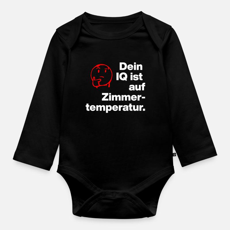 TON QI EST À TEMPÉRATURE AMBIANTE. SARCASME ESPIÈGLE - Body Bébé bio manches longues - noir