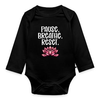Yoga Meditation Training Yoga Lover Yoga Class - Organic Longsleeve Baby Bodysuit - black - Front