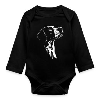 Chiens de chasse à silhouette pointer anglais Wilsigns - Body Bébé bio manches longues - noir - Devant