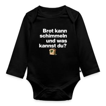 MOISISSURE DE PAIN ET TOI ? CADEAU SARCASME DRÔLE - Body Bébé bio manches longues - noir - Devant