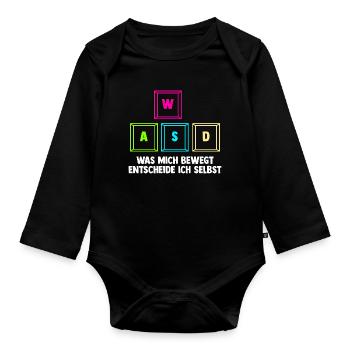 Gaming Computer Gamer Gaming Gamer - Organic Longsleeve Baby Bodysuit - black - Front