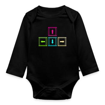 Gaming Computer Gamer Gaming Gamer - Organic Longsleeve Baby Bodysuit - black - Front