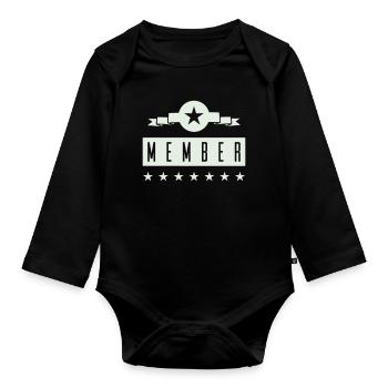 Members - Organic Longsleeve Baby Bodysuit - black - Front