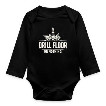Offshore Drill Rig Drill Bit Drilling Floor Offshore - Organic Longsleeve Baby Bodysuit - black - Front