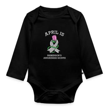 Parkinson's disease - Organic Longsleeve Baby Bodysuit - black - Front