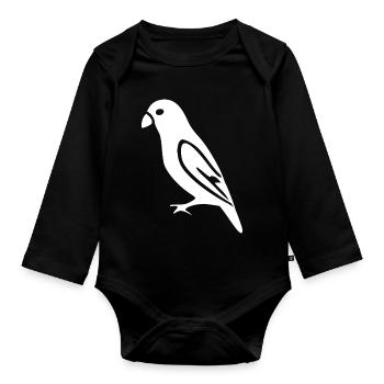 Bird White Gift Nature Lover - Organic Longsleeve Baby Bodysuit - black - Front