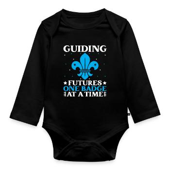 Girl Scout Leader Guiding Futures Scout - Baby Bio-Langarm-Body - Schwarz - Vorne