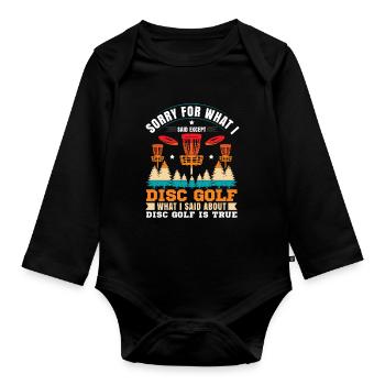 Disc Golf Gifts Disc Golf - Organic Longsleeve Baby Bodysuit - black - Front