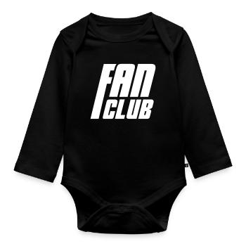 Fan Club - Organic Longsleeve Baby Bodysuit - black - Front