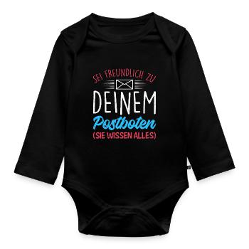 Postman BE KIND TO YOUR POSTMAN - Organic Longsleeve Baby Bodysuit - black - Front