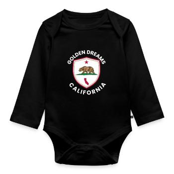 Golden Dreams California Crest - Organic Longsleeve Baby Bodysuit - black - Front