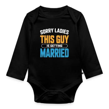 Dieser Typ heiratet – lustiges Tee - Baby Bio-Langarm-Body - Schwarz - Vorne