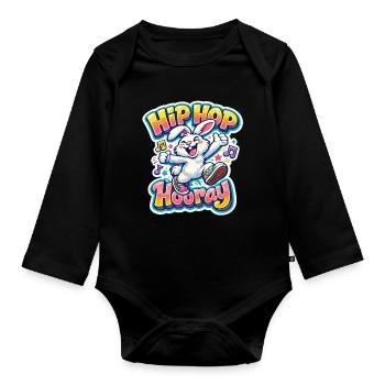 Hasenkinder - Baby Bio-Langarm-Body - Schwarz - Vorne