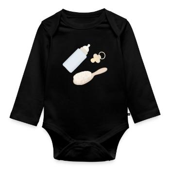 Baby Care Essentials - Organic Longsleeve Baby Bodysuit - black - Front