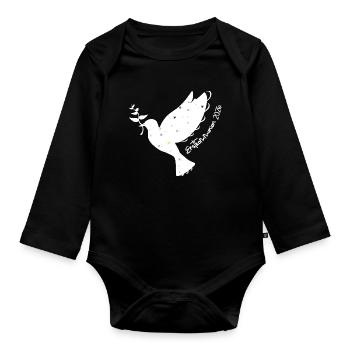 First Communion 2026 1st Holy Communion Dove - Organic Longsleeve Baby Bodysuit - black - Front