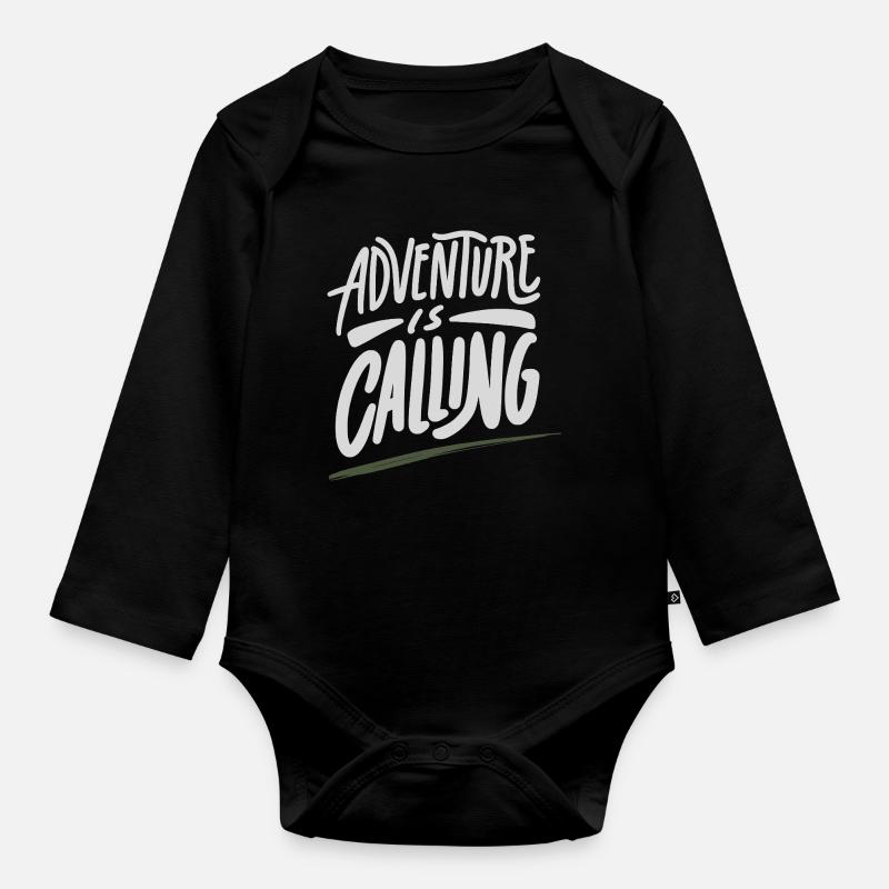 Adventure is calling - Baby Bio-Langarm-Body - Schwarz