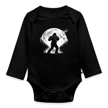 Joueur de flûte Bigfoot - Body Bébé bio manches longues - noir - Devant