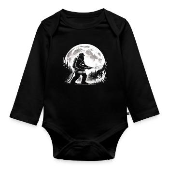 Bigfoot Firefighter - Organic Longsleeve Baby Bodysuit - black - Front