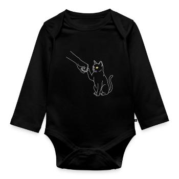 Chemise pour chats pour les amoureux des chats - Body Bébé bio manches longues - noir - Devant