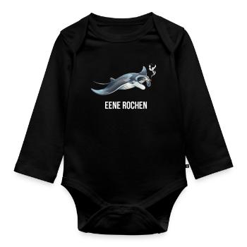 Ray Humor Shirt for Sea Fans - Organic Longsleeve Baby Bodysuit - black - Front