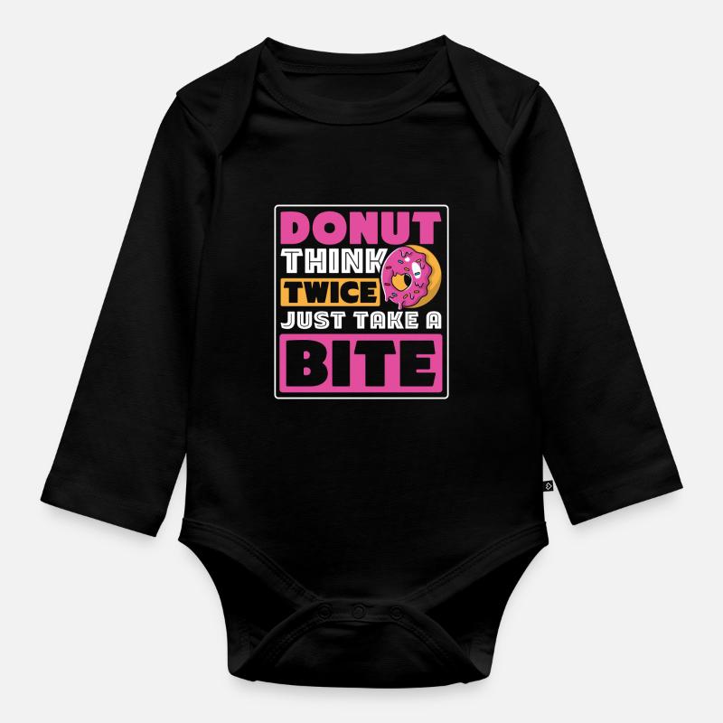 Restauration rapide en donuts - Body Bébé bio manches longues - noir