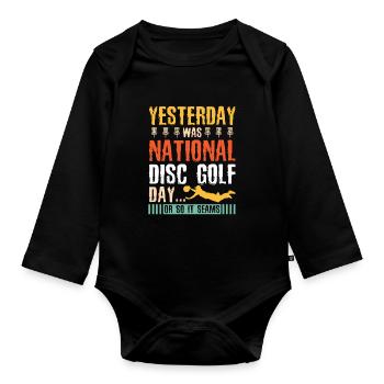 Disc Golf Gifts Disc Golf - Organic Longsleeve Baby Bodysuit - black - Front