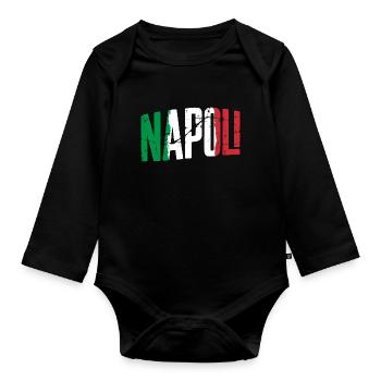 Napoli Italy Naples - Organic Longsleeve Baby Bodysuit - black - Front