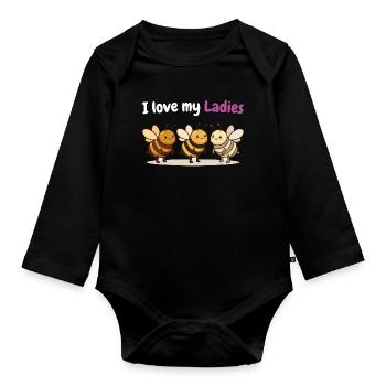 Beekeeper Humor Shirt for Bee Fans - Organic Longsleeve Baby Bodysuit - black - Front