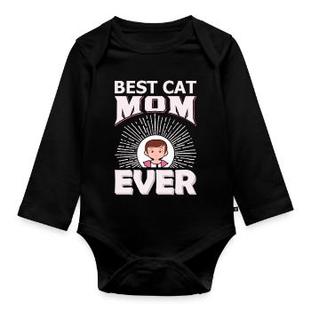 Meilleur cadeau adorant de chat - Body Bébé bio manches longues - noir - Devant