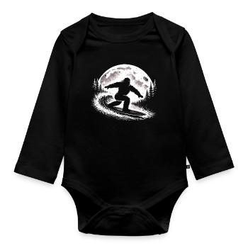 Bigfoot Surfer - Baby Bio-Langarm-Body - Schwarz - Vorne