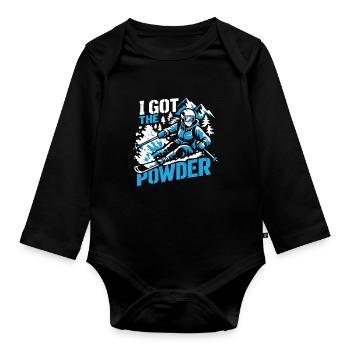 I got the Powder | Power Ski Girl - Organic Longsleeve Baby Bodysuit - black - Front