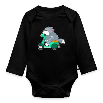 Trottinette pour chat - Body Bébé bio manches longues - noir - Devant