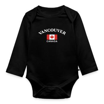 Vancouver, Canada - Body Bébé bio manches longues - noir - Devant