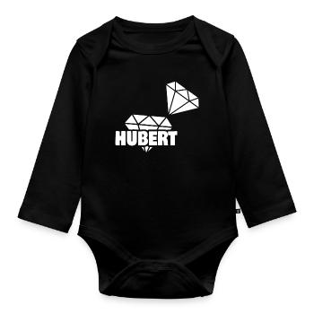 Geschenk für Hubert - Baby Bio-Langarm-Body - Schwarz - Vorne