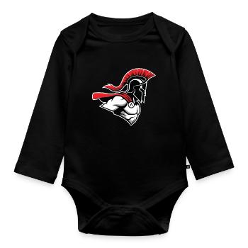 Spartan Warrior Alpha Mascot Spartan Power - Organic Longsleeve Baby Bodysuit - black - Front