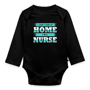 Krankenpfleger Krankenhaus Pfleger Geschenk - Baby Bio-Langarm-Body - Schwarz - Vorne
