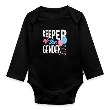Hüter Des Geschlechts Luftballons Reveal - Baby Bio-Langarm-Body - Schwarz - Vorne