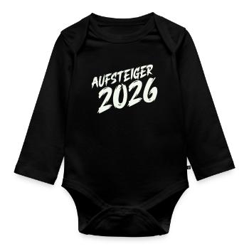 Rising Star 2026 Design - Organic Longsleeve Baby Bodysuit - black - Front