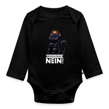 Avant que tu ne demandes Pas de chats Chats Amateur des chats - Body Bébé bio manches longues - noir - Devant