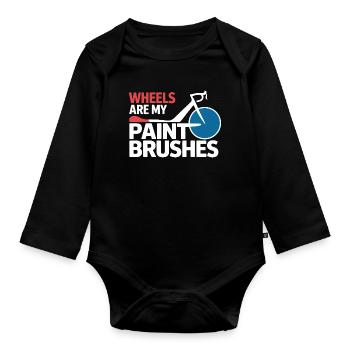 Professional Bicycle Acrobatics Performance Art  - Organic Longsleeve Baby Bodysuit - black - Front