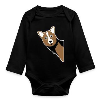Corgi Cuckoo – Perfect for every dog owner - Organic Longsleeve Baby Bodysuit - black - Front