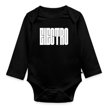 Monochrome vertikale Glyphen - Baby Bio-Langarm-Body - Schwarz - Vorne