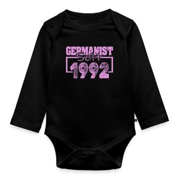 German studies scholar 1992 - Organic Longsleeve Baby Bodysuit - black - Front