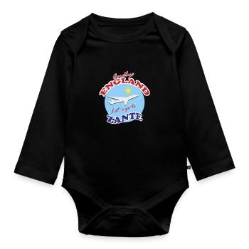 Adieu l’Angleterre. Allons à Zante. - Body Bébé bio manches longues - noir - Devant