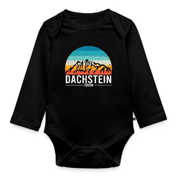 Dachstein Ramsau Autriche Coucher de soleil rétro - Body Bébé bio manches longues - noir - Devant