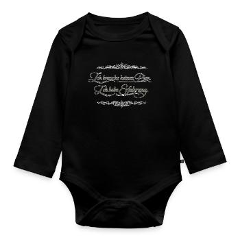 Ich brauche keinen Plan – Ich habe Erfahrung - Baby Bio-Langarm-Body - Schwarz - Vorne
