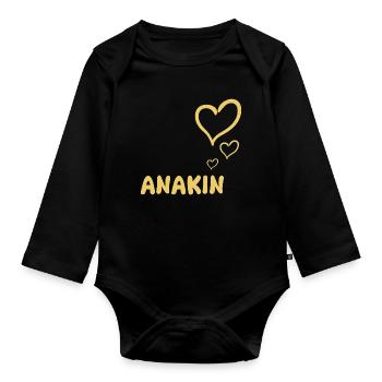 Nom : Anakin - Body Bébé bio manches longues - noir - Devant