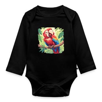 Macaw's Era - Organic Longsleeve Baby Bodysuit - black - Front