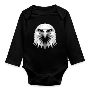 Aigle Pygargue à tête blanche Aigle royal Pygargue à queue blanche - Body Bébé bio manches longues - noir - Devant